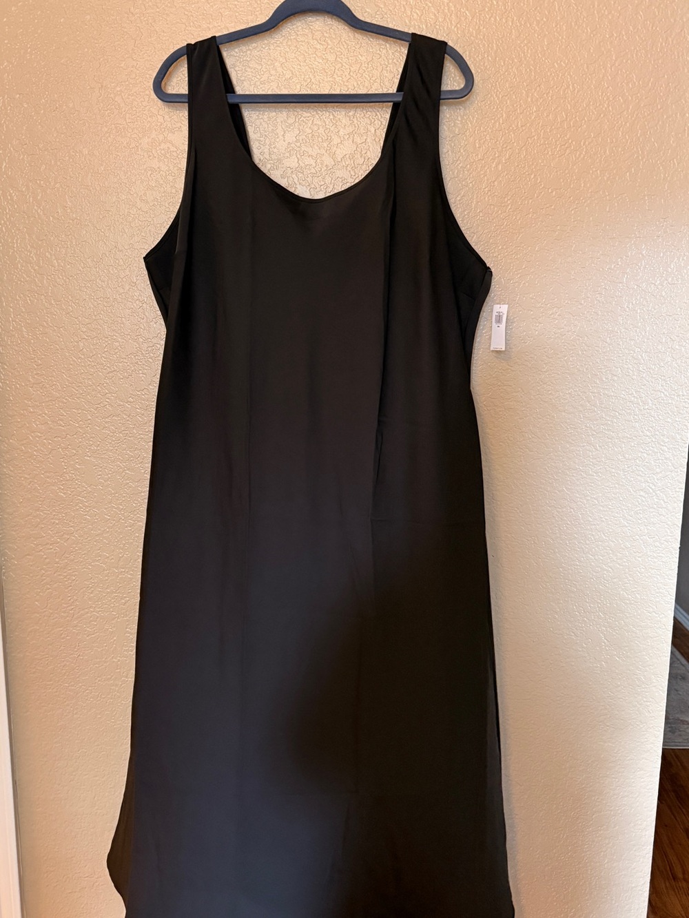 Old Navy Black Midi Scoop Neck Tank Dress